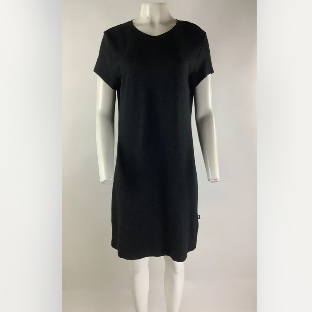 Horny Toad Sz L Chambray Pullover T Shirt Dress Black Lyocell Cotton Casual